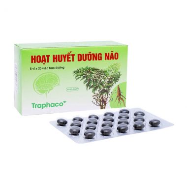 Viên bao đường Hoạt Huyết Dưỡng Não Traphaco cải thiện trí nhớ (5 vỉ x 20 viên)