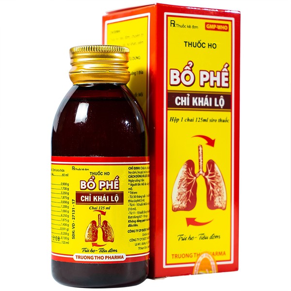 Thuốc Bổ Phế Chỉ Khái Lộ Trường Thọ hỗ trợ điều trị ho cảm, tiêu đờm (125ml)