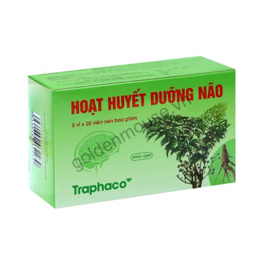 Viên bao đường Hoạt Huyết Dưỡng Não Traphaco cải thiện trí nhớ (5 vỉ x 20 viên)