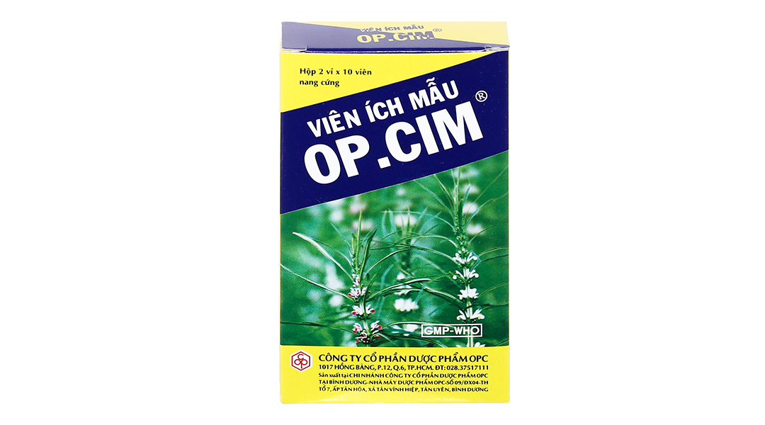 Viên Ích Mẫu OP.CIM trị kinh nguyệt không đều, đau bụng kinh (2 vỉ x 10 viên)